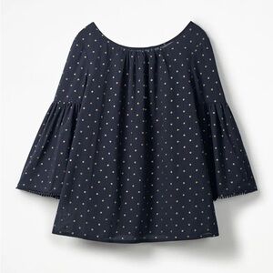 Boden Tilda Glitter Navy and Gold Top Size 6